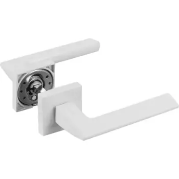 Ручки на розетке алюминий Ночиата 127 мм цвет матовый белый
