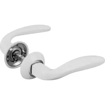 Ручки на розетке алюминий Пиката 125 мм цвет матовый белый