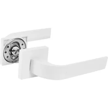 Ручки на розетке алюминий Пиньолата 132 мм цвет матовый белый