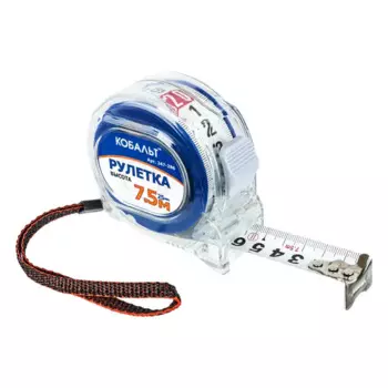 Рулетка Кобальт 247-286 двухсторонняя шкала 7.5 м x 25 мм