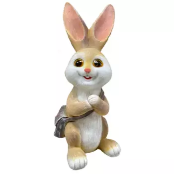 Садовая фигура Заяц с сумкой бежевый 54x28x25 см