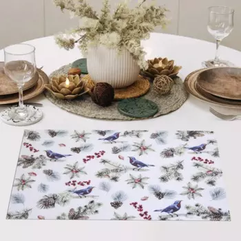 Салфетка 30x45 см Птицы-2 красная