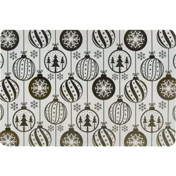 Салфетка 43.5x28.5 см Елочные игрушки серая