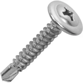 Саморезы для металла с пресс-шайбой нержавеющая сталь сверлоконечные 4.2x25, 100 шт.