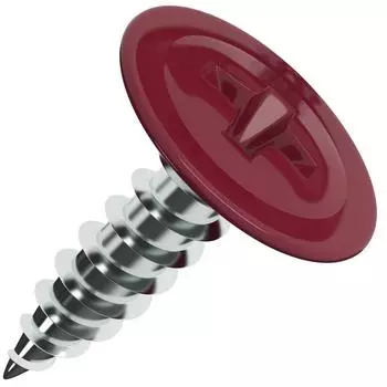 Саморезы для металла с пресс-шайбой STANDERS RAL3005 красныеные 4.2x16, RAL3005