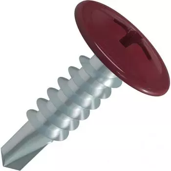 Саморезы для металла с пресс-шайбой STANDERS RAL3005 сверлоконечные красные RAL3005 4.2x16, на вес (около 645 шт./кг)