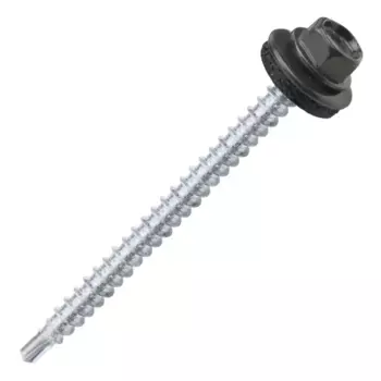 Саморезы кровельные по дереву Dilwis с пресс-шайбой со сверлом RAL 7024 4.8x64 мм 50 шт.