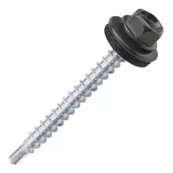 Саморезы кровельные по дереву Dilwis с пресс-шайбой со сверлом RAL 7024 4.8x51 мм 60 шт.