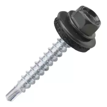 Саморезы кровельные по дереву Dilwis с пресс-шайбой со сверлом RAL 7024 4.8x35 мм 80 шт.