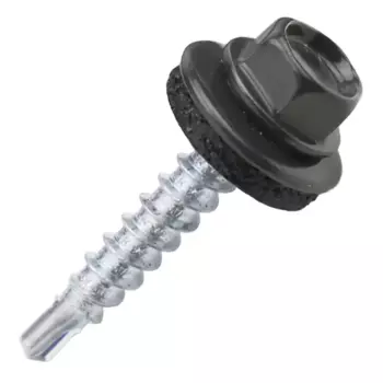 Саморезы кровельные по дереву Dilwis с пресс-шайбой со сверлом RAL 7024 4.8x29 мм 100 шт.