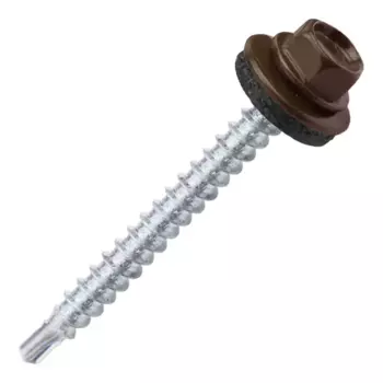 Саморезы кровельные по дереву Dilwis с пресс-шайбой со сверлом RAL 8017 4.8x51 мм 60 шт.