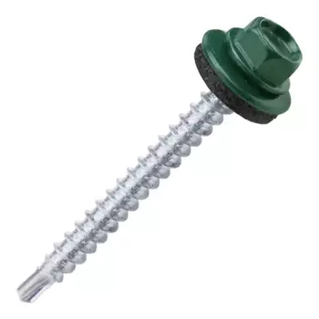 Саморезы кровельные по дереву Dilwis с пресс-шайбой со сверлом RAL 6005 4.8x51 мм 60 шт.