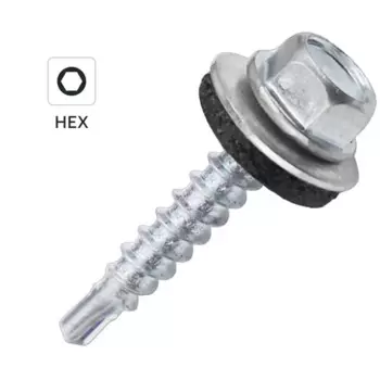 Саморезы кровельные по дереву Dilwis с пресс-шайбой со сверлом 4.8x29 мм 1 кг