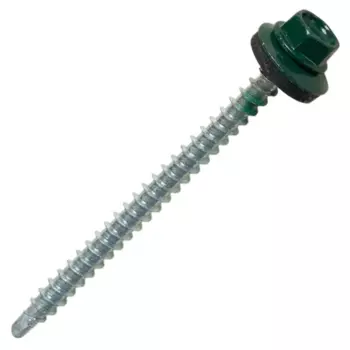 Саморезы кровельные по дереву Dilwis с пресс-шайбой со сверлом RAL 6005 4.8x64 мм 50 шт.