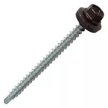 Саморезы кровельные по дереву Dilwis с пресс-шайбой со сверлом RAL 8017 4.8x64 мм 50 шт.