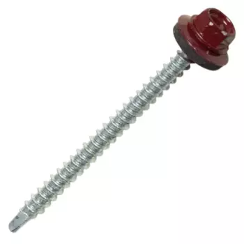 Саморезы кровельные по дереву Dilwis с пресс-шайбой со сверлом RAL 3005 4.8x64 мм 50 шт.