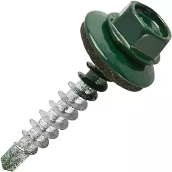 Саморезы кровельные по дереву с пресс-шайбой RAL6005 4.8x29 1 кг