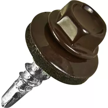 Саморезы кровельные по дереву с пресс-шайбой RAL 8017 4.8x19 10 шт.