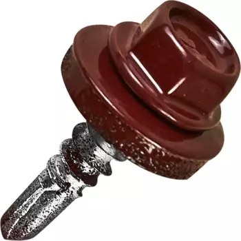 Саморезы кровельные по дереву с пресс-шайбой RAL3005 4.8x19 100 шт.