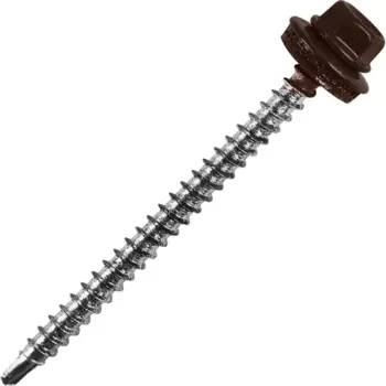 Саморезы кровельные по дереву с пресс-шайбой RAL 8017 4.8x70 4 шт.