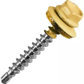 Саморезы кровельные по дереву с пресс-шайбой RAL1014 4.8x35 60 шт.