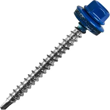 Саморезы кровельные по дереву с пресс-шайбой RAL 5005 4.8x51 4 шт.