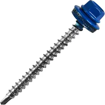 Саморезы кровельные по дереву с пресс-шайбой RAL 5005 4.8x64 4 шт.