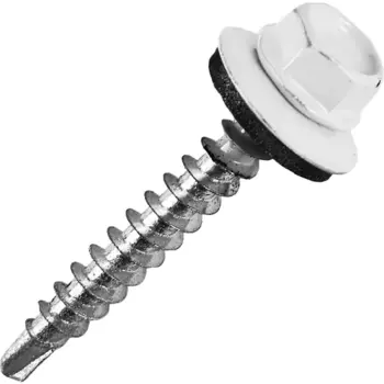 Саморезы кровельные по дереву с пресс-шайбой RAL 9003 4.8x35 60 шт.