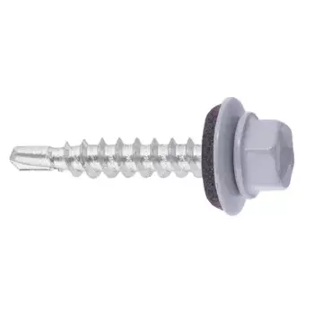 Саморезы кровельные по дереву с пресс-шайбой RAL7004 4.8x64 4 шт.