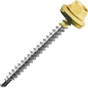 Саморезы кровельные по дереву с пресс-шайбой RAL1014 4.8x51 40 шт.