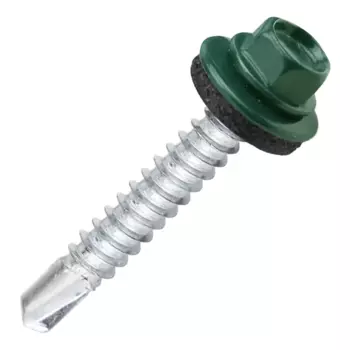 Саморезы кровельные по металлу Dilwis с пресс-шайбой RAL 6005 5.5x38 мм 70 шт.