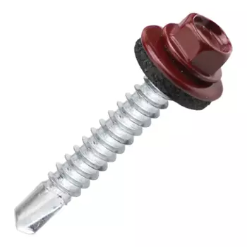 Саморезы кровельные по металлу Dilwis с пресс-шайбой RAL 3005 5.5x38 мм 70 шт.