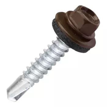 Саморезы кровельные по металлу Dilwis с пресс-шайбой RAL 8017 5.5x32 мм 80 шт.