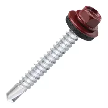 Саморезы кровельные по металлу Dilwis с пресс-шайбой RAL 3005 5.5x51 мм 40 шт.