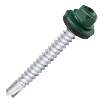 Саморезы кровельные по металлу Dilwis с пресс-шайбой RAL 6005 5.5x51 мм 40 шт.