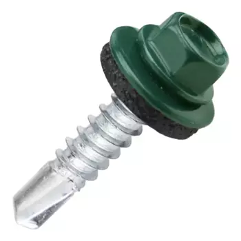 Саморезы кровельные по металлу Dilwis с пресс-шайбой RAL 6005 5.5x25 мм 90 шт.