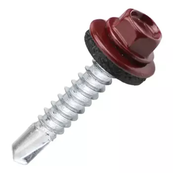 Саморезы кровельные по металлу Dilwis с пресс-шайбой RAL 3005 5.5x32 мм 80 шт.
