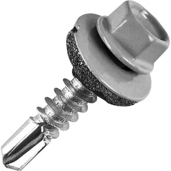 Саморезы кровельные по металлу с пресс-шайбой RAL7004 5.5x25 8 шт.