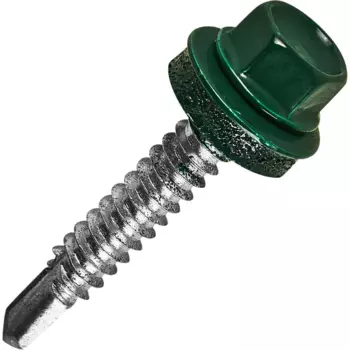 Саморезы кровельные по металлу с пресс-шайбой RAL6005 6.3x38 50 шт.