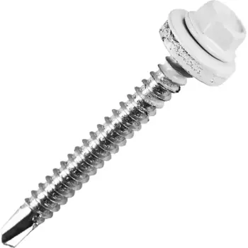 Саморезы кровельные по металлу с пресс-шайбой RAL 9003 5.5x51 40 шт.