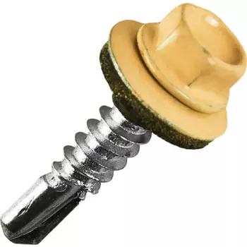 Саморезы кровельные по металлу с пресс-шайбой RAL 1014 5.5x25 8 шт.