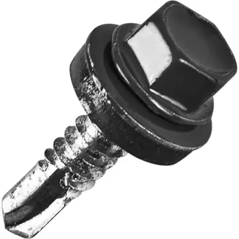 Саморезы кровельные по металлу с пресс-шайбой RAL 7024 6.3x19 8 шт.