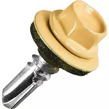 Саморезы кровельные по металлу с пресс-шайбой RAL 1014 5.5x19 10 шт.