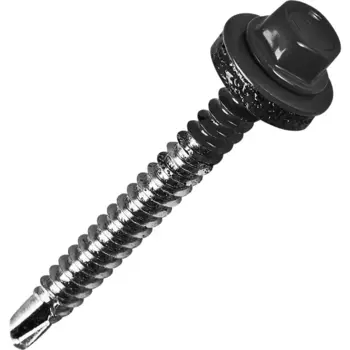 Саморезы кровельные по металлу с пресс-шайбой RAL 7024 6.3x51 40 шт.