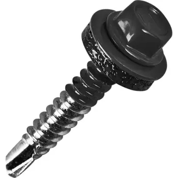 Саморезы кровельные по металлу с пресс-шайбой RAL 7024 6.3x38 6 шт.