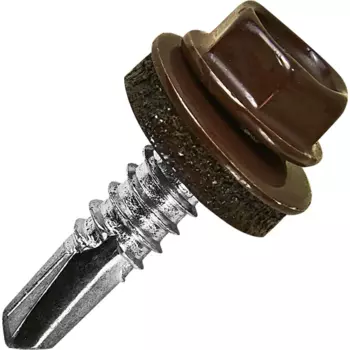 Саморезы кровельные по металлу с пресс-шайбой RAL 8017 6.3x25 80 шт.