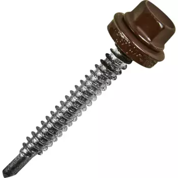 Саморезы кровельные по металлу с пресс-шайбой RAL 8017 6.3x38 50 шт.