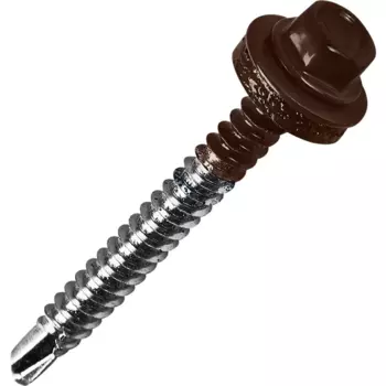 Саморезы кровельные по металлу с пресс-шайбой RAL 8017 6.3x51 4 шт.