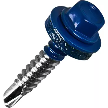 Саморезы кровельные по металлу с пресс-шайбой RAL 5005 5.5x32 60 шт.