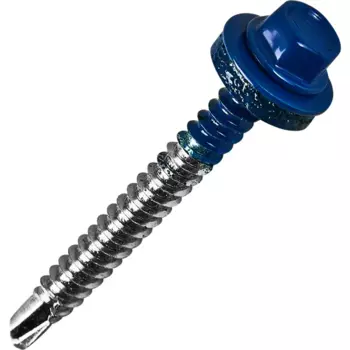 Саморезы кровельные по металлу с пресс-шайбой RAL 5005 5.5x51 40 шт.